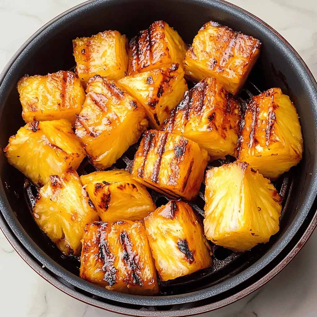 Transform your summer barbecues with this delicious Air Fryer Grilled Pineapple recipe! It's a quick and easy way to enjoy caramelized, juicy pineapple slices with a hint of cinnamon. Perfect as a dessert or a topping for ice cream, this recipe will impress your guests. Save this pin for your next cookout and sweeten up your gatherings!