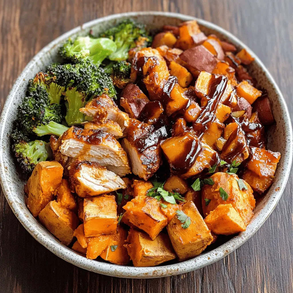 Combine the deliciousness of BBQ chicken with the sweetness of roasted sweet potatoes for a perfect meal! These BBQ Chicken and Roasted Sweet Potato Bowls are not only flavorful but also healthy, featuring tender chicken that’s packed with smoky goodness and perfectly caramelized sweet potatoes. Save this recipe for a quick weeknight dinner or a fun weekend feast!