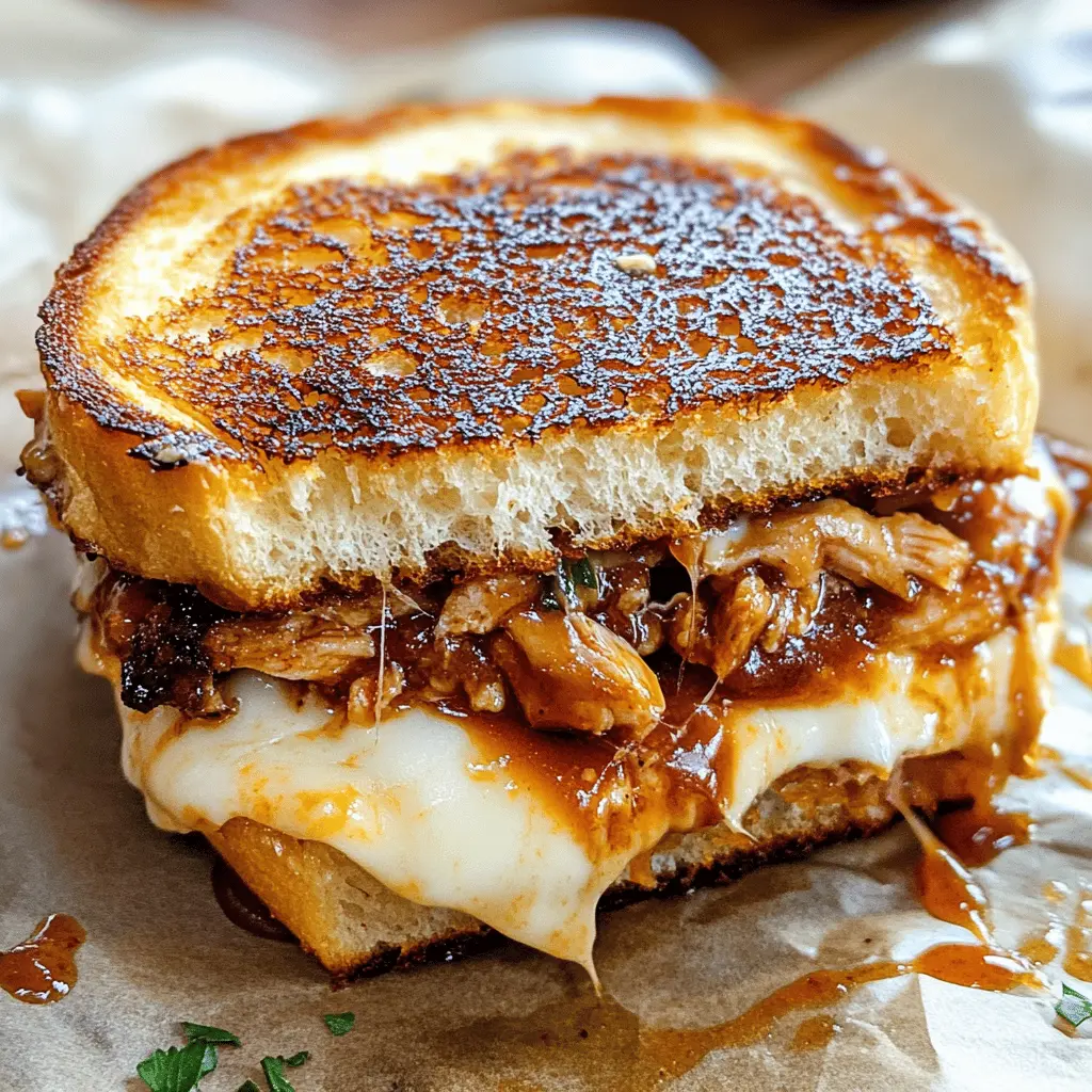 Get ready to enjoy a delicious twist on the classic grilled cheese with this BBQ Chicken Grilled Cheese! Packed with tender chicken, zesty BBQ sauce, and gooey cheese, it's perfect for a quick lunch or dinner. This mouthwatering sandwich will impress your taste buds and satisfy your hunger. Save this recipe for your next meal prep or weekend treat!