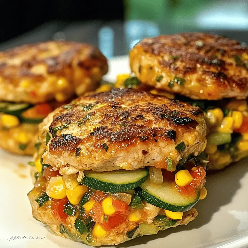 Juicy Chicken, Zucchini, and Fresh Corn Burgers topped with a refreshing Tomato Cucumber Relish are perfect for summer grilling! Made with wholesome ingredients, these flavorful burgers are a great way to enjoy a healthy meal. Save this recipe for your next backyard barbecue or family gathering to impress your guests with a delicious and unique twist on burgers!