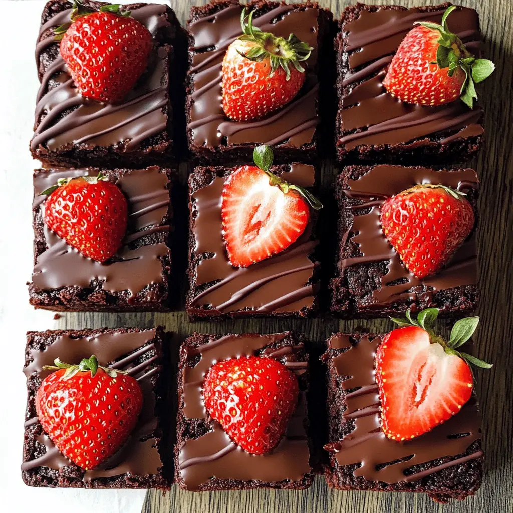 Chocolate lovers, rejoice! These Chocolate Covered Strawberry Brownies are a sweet treat that brings together fudgy brownies topped with fresh strawberries and a luscious chocolate glaze. Perfect for celebrations or a cozy night in, these brownies are sure to impress! Save this recipe for your next dessert craving!