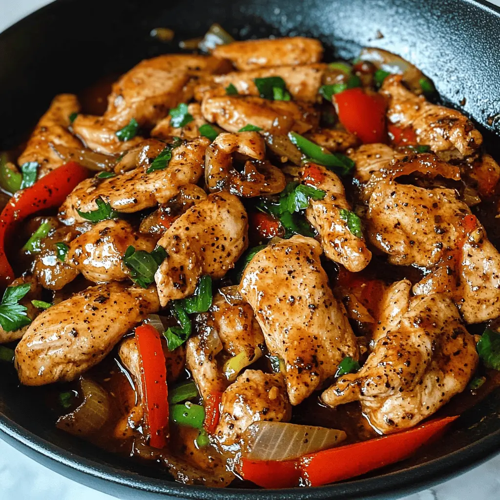 Ready to spice up your dinner? This Easy Black Pepper Chicken Recipe is packed with bold flavors and simple ingredients! Tender chicken is coated in a savory black pepper sauce that's perfect over rice or noodles. Save this pin for a quick weeknight meal that everyone will love! Enjoy this dish for family dinners or cozy nights in.