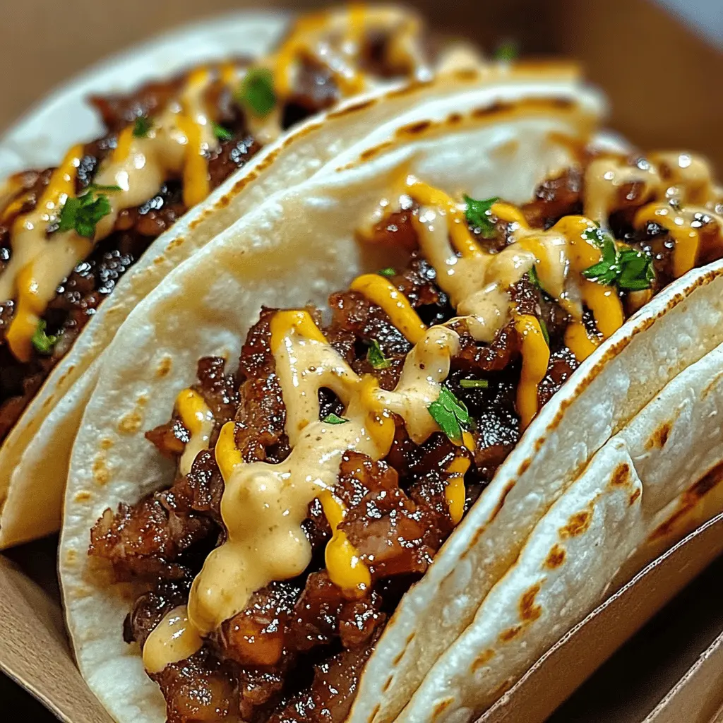 These Garlic Butter Honey BBQ Beef Tacos are a flavor-packed delight! Using tender beef coated in a sweet and tangy garlic butter BBQ sauce, these tacos offer a perfect balance of savory and sweet. Great for a weeknight dinner or a fun gathering with friends. Save this recipe for tasty taco night!