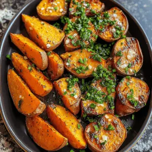 Transform your dinner with these Garlic Butter Roasted Sweet Potatoes! Made with tender sweet potatoes and a rich garlic butter sauce, this side dish is packed with flavor. Perfect for holiday feasts or weeknight dinners, these easy-to-make sweet potatoes will impress everyone. Save this recipe now and bring a delightful twist to your meals!