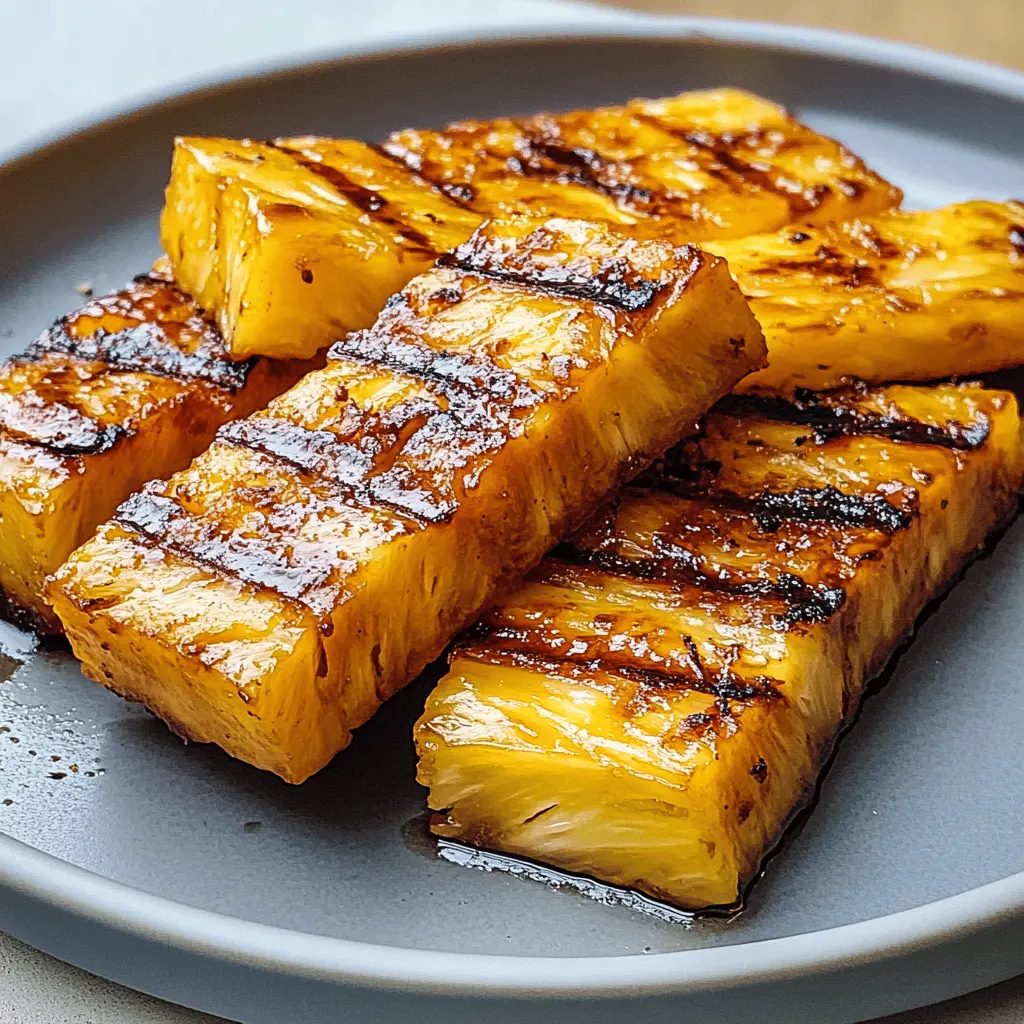 Sweet and juicy, this Grilled Caramelized Brown Sugar Pineapple is the perfect summer treat! Simple to make, it features fresh pineapple coated in brown sugar that caramelizes beautifully on the grill. Ideal for summer BBQs, dessert tables, or a sweet snack anytime. Save this recipe for a deliciously tropical twist on your grilling!