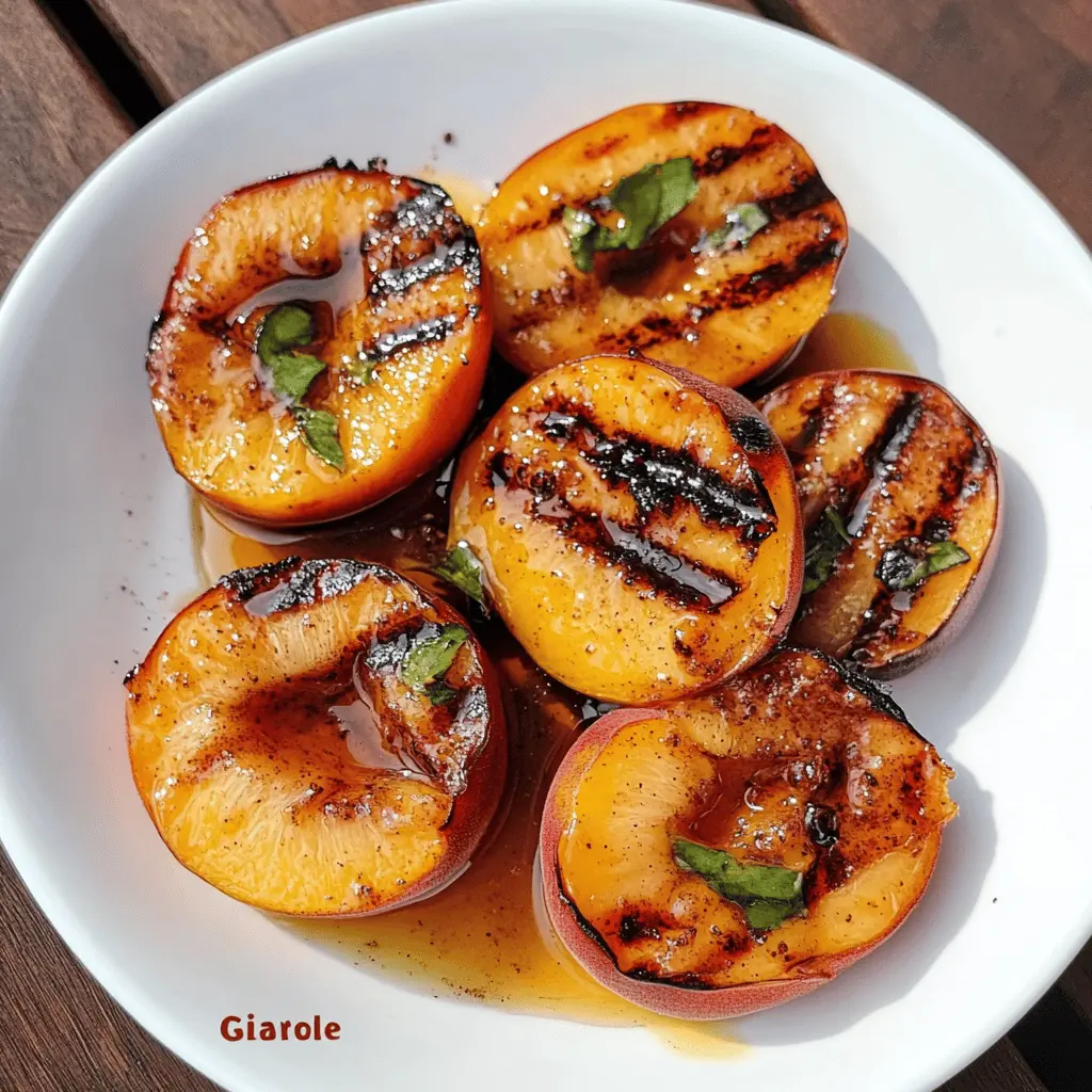 Sweet, juicy grilled peaches coated in a warm cinnamon honey sauce make for a delightful summer treat! This simple recipe highlights the natural flavors of ripe peaches and the cozy touch of honey and cinnamon. Perfect for a backyard barbecue or a cozy night in, save this pin to whip up a tasty dessert that everyone will love!