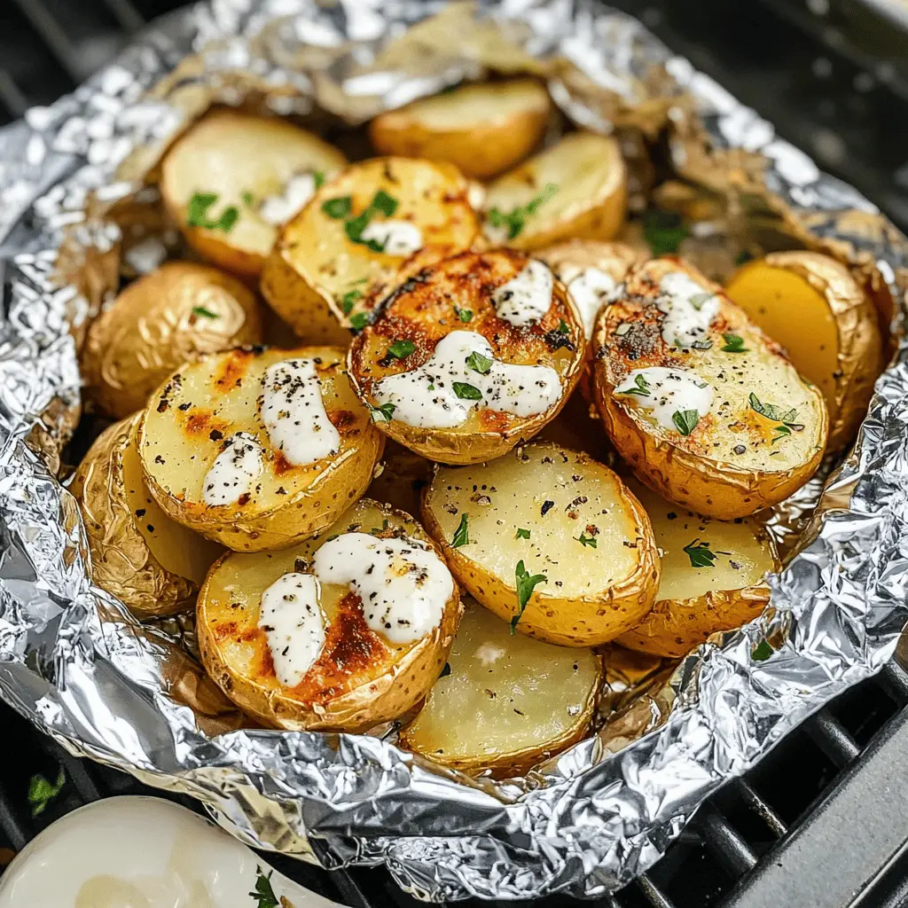 These Grilled Potatoes in Foil are the perfect side dish for your next BBQ! Tossed in olive oil and your favorite seasonings, these easy potato packets are bursting with flavorful goodness. Perfect for family gatherings, camping trips, or weeknight meals, simply throw them on the grill for a delicious addition to any plate. Save this simple recipe for your next outdoor cookout!