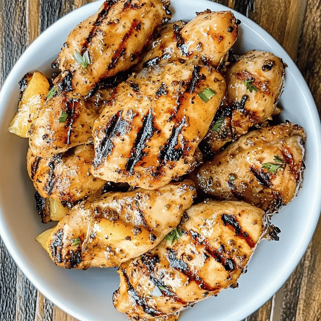 Get ready to impress with this Honey Pineapple Grilled Chicken recipe! The perfect blend of sweet honey and tangy pineapple makes every bite bursting with flavor. This dish is not only easy to prepare but also great for summer BBQs and family dinners. Save this recipe for your next gathering and treat your loved ones to a deliciously juicy meal!