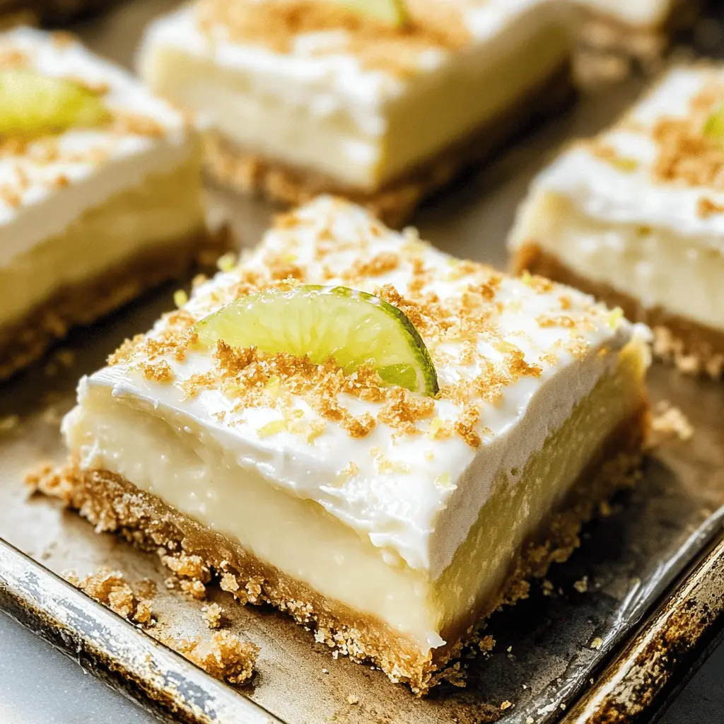 These Key Lime Pie Bars are a refreshing twist on the classic dessert! With a zesty lime flavor and a buttery graham cracker crust, they’re perfect for warm days or special gatherings. Easy to make and incredibly delicious, these bars will have everyone coming back for seconds. Save this recipe to whip up a vibrant treat anytime you need a citrusy pick-me-up!