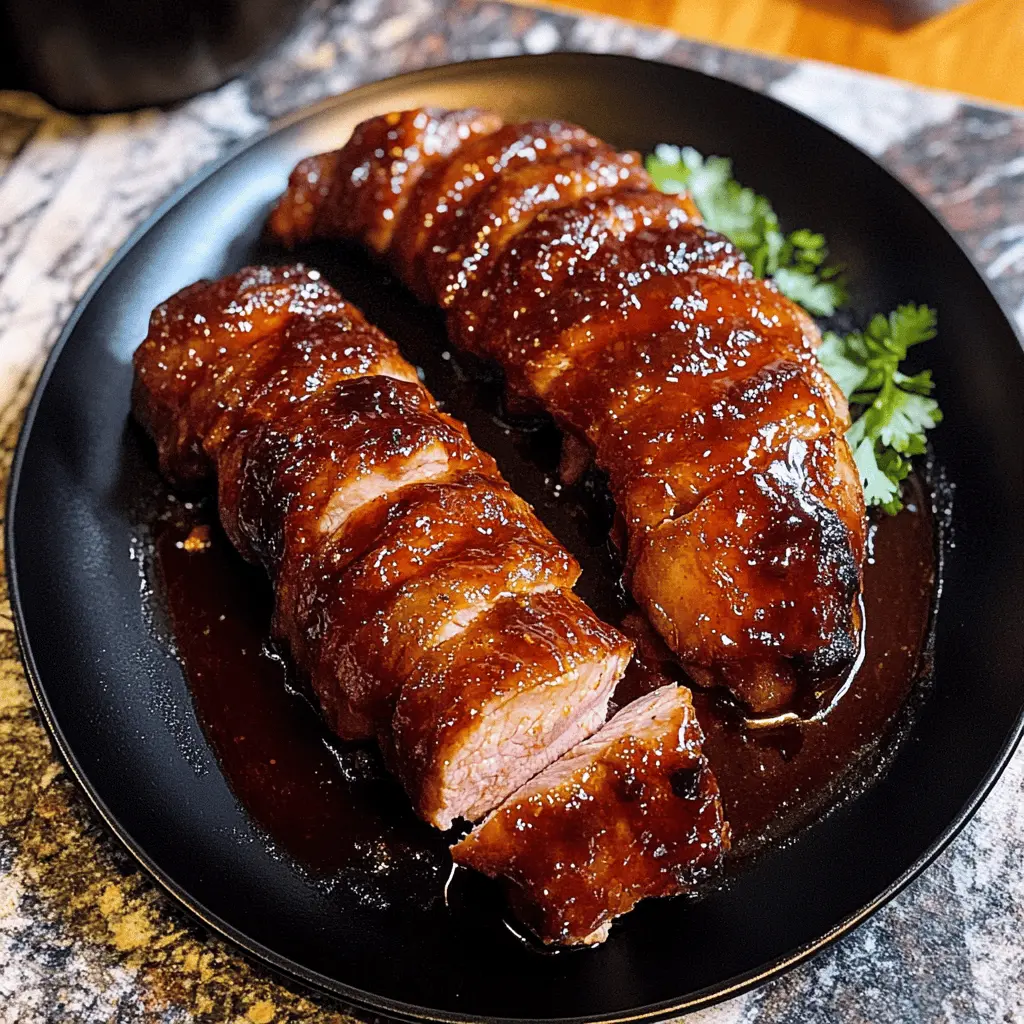 Get ready to enjoy a juicy Oven Baked BBQ Pork Tenderloin that is packed with flavor! This mouthwatering dish features tender pork marinated in a rich BBQ sauce, perfect for family dinners or weekend gatherings. It's easy to prepare and guarantees a satisfying meal. Save this recipe for an effortless weeknight dinner or your next cookout!