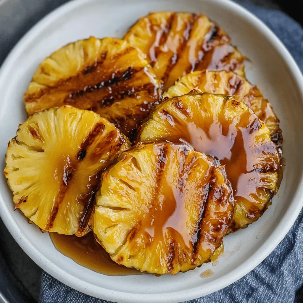 Looking for a delightful dessert? This Roasted Pineapple with Honey Cinnamon Glaze adds a burst of tropical flavor to your table! It’s simple, using fresh pineapple drizzled with a sweet honey and warm cinnamon mix that caramelizes beautifully. Perfect for summer gatherings or as a light treat after dinner. Save this recipe for an easy, refreshing dessert any time! 🍍✨