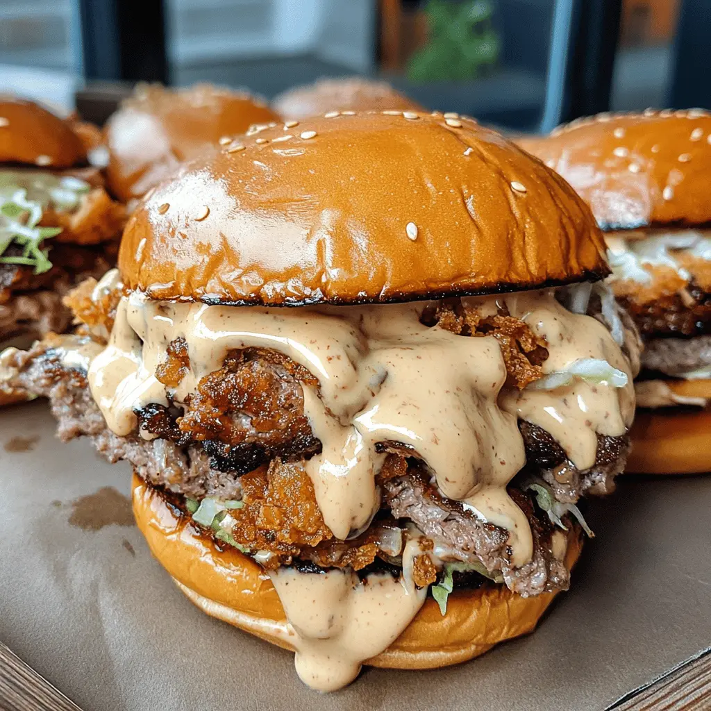 Get ready to elevate your burger game with these juicy Smash Burgers topped with creamy Baconnaise Sauce! Perfectly crispy on the outside and oozing with flavor, these delightful burgers are a must-try for any barbecue or casual dinner. Save this recipe to impress your friends at your next gathering! 🍔✨