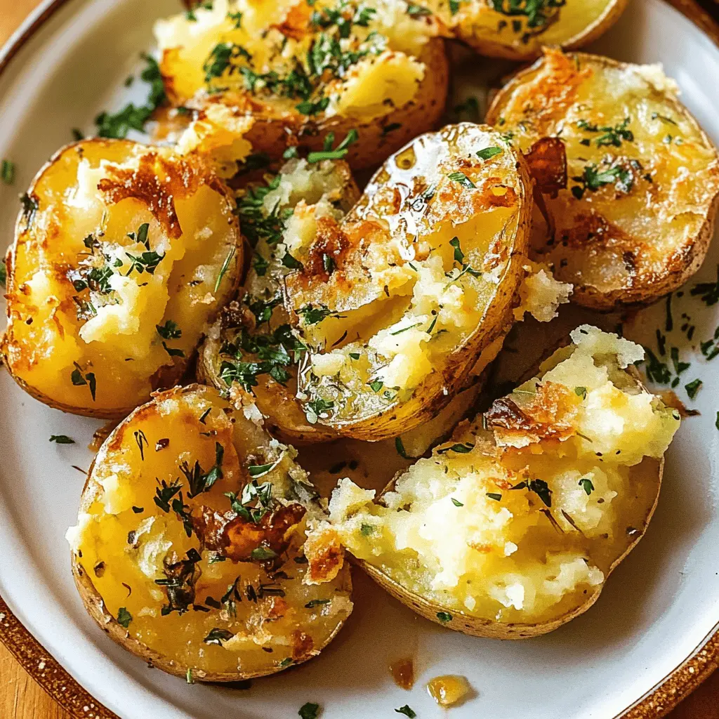 Crispy on the outside and fluffy on the inside, these smashed potatoes make the perfect side dish! Bursting with buttery flavor and a touch of garlic, they elevate any meal. Perfect for gatherings or a cozy dinner at home, this easy recipe is a must-save for potato lovers. Don't forget to pin it for your next cooking adventure!