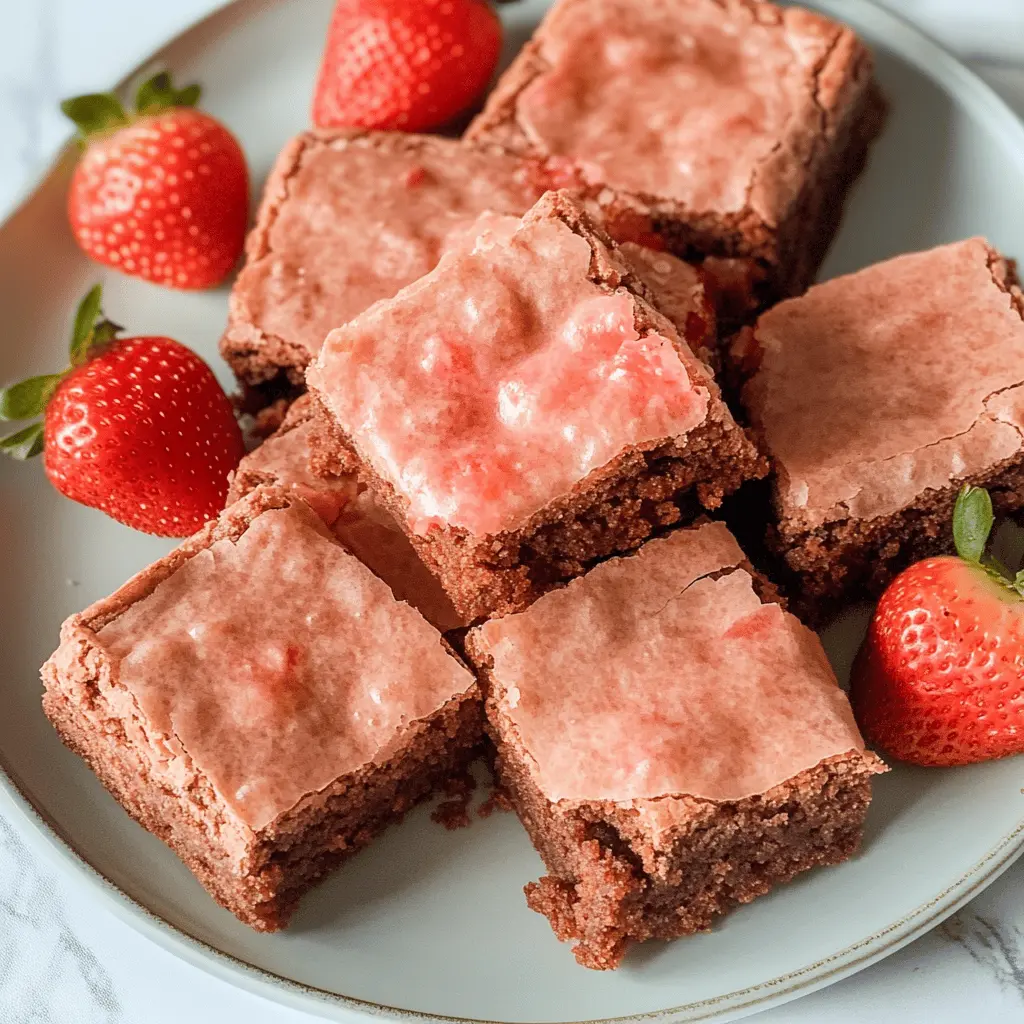 These Strawberry Brownies are a sweet twist on a classic dessert! Packed with fresh berries and rich chocolate, they're perfect for any occasion. The fudgy texture combined with the juicy strawberries creates a deliciously unique treat. Save this recipe for your next gathering, picnic, or just a cozy night in!