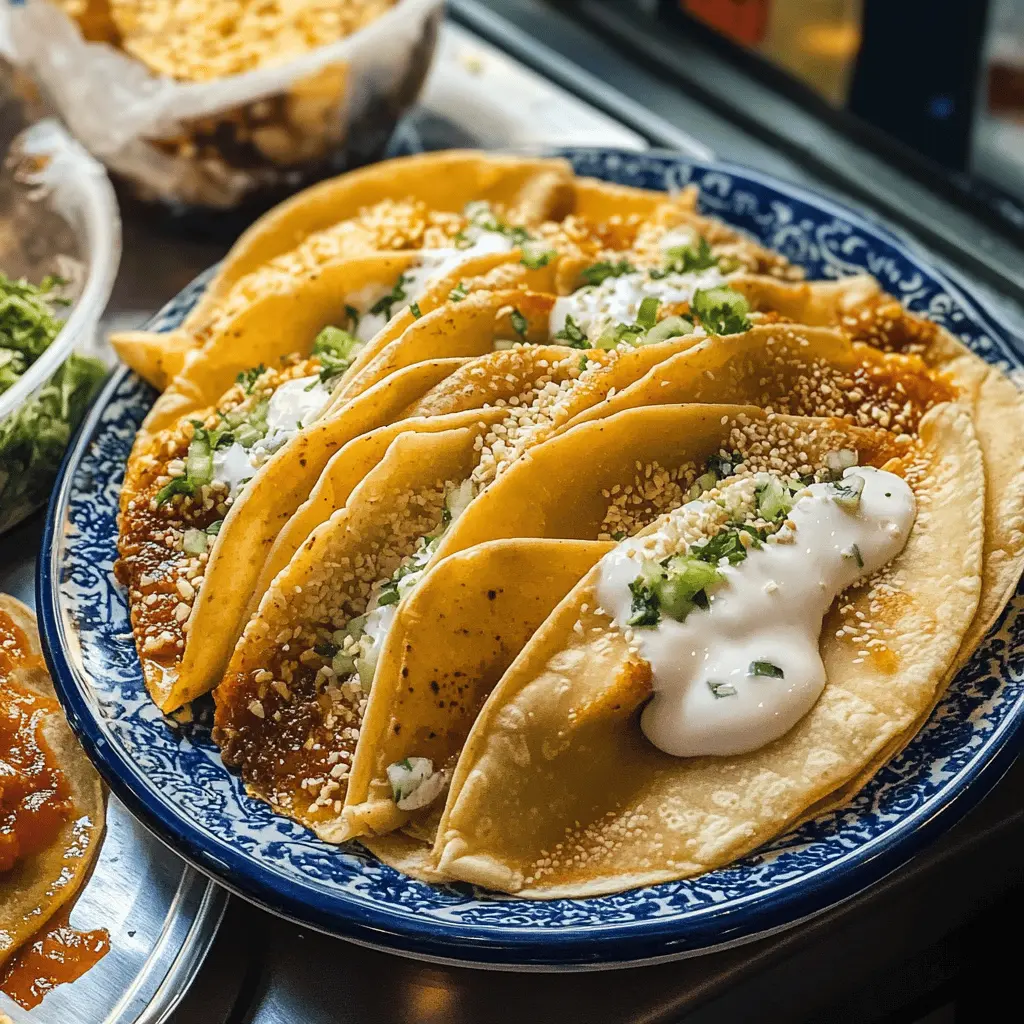Crispy Tacos Dorados are a delightful treat you'll want to make again and again! These golden, crunchy tacos are filled with seasoned meat and are perfect for any gathering or family dinner. Serve them with fresh toppings like lettuce, salsa, and cheese for a classic touch. Don't forget to save this recipe for your next taco night! 🌮✨