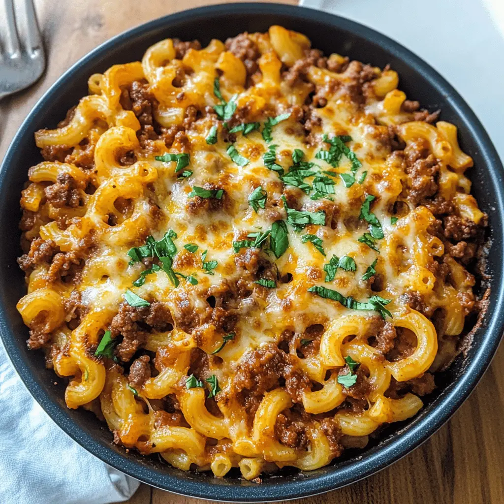 This homemade Beefaroni is a comforting twist on a classic favorite! Packed with tender ground beef, rich tomato sauce, and pasta, it’s a quick and satisfying meal for busy weeknights. Enjoy this hearty dish that will have everyone asking for seconds! Save this recipe for family dinners or game day gatherings!