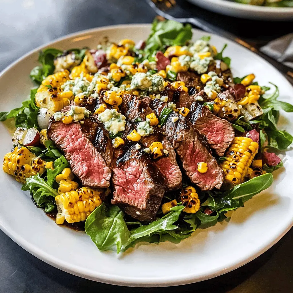 Easy Balsamic Steak Salad with Grilled Corn and Gorgonzola