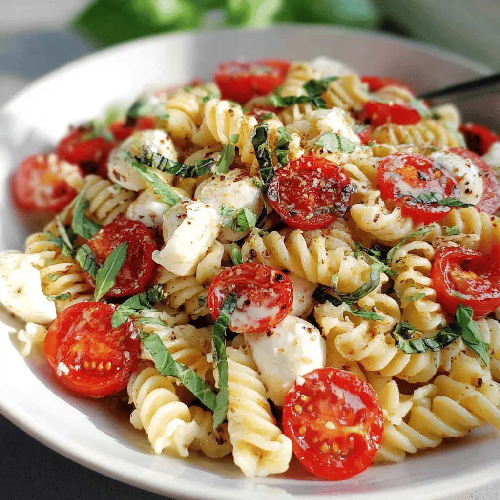 Easy Creamy Caprese Pasta Salad Recipe