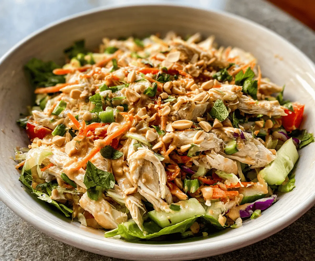 Easy Thai Chicken Salad With Peanut Dressing