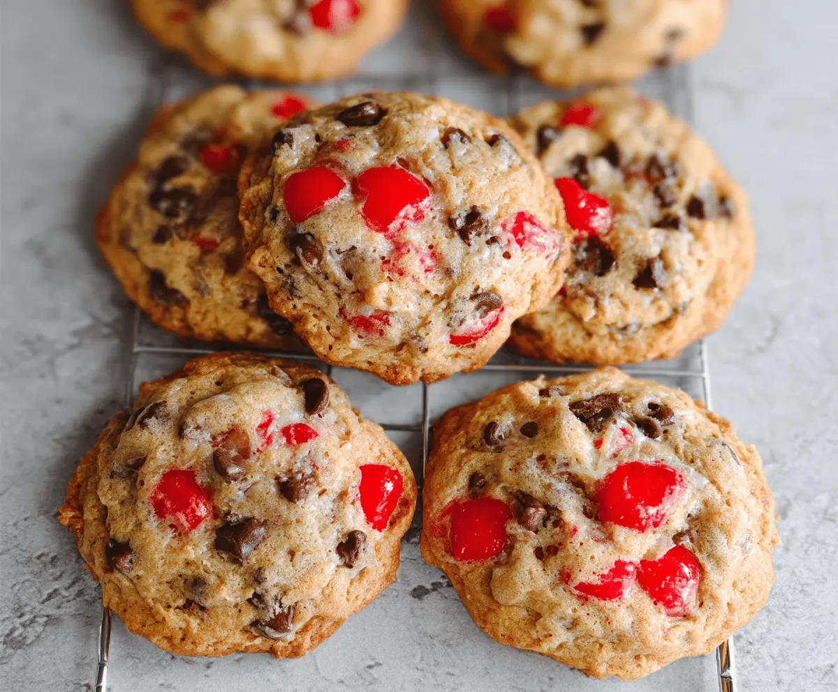Easy Maraschino Cherry Chocolate Chip Cookies