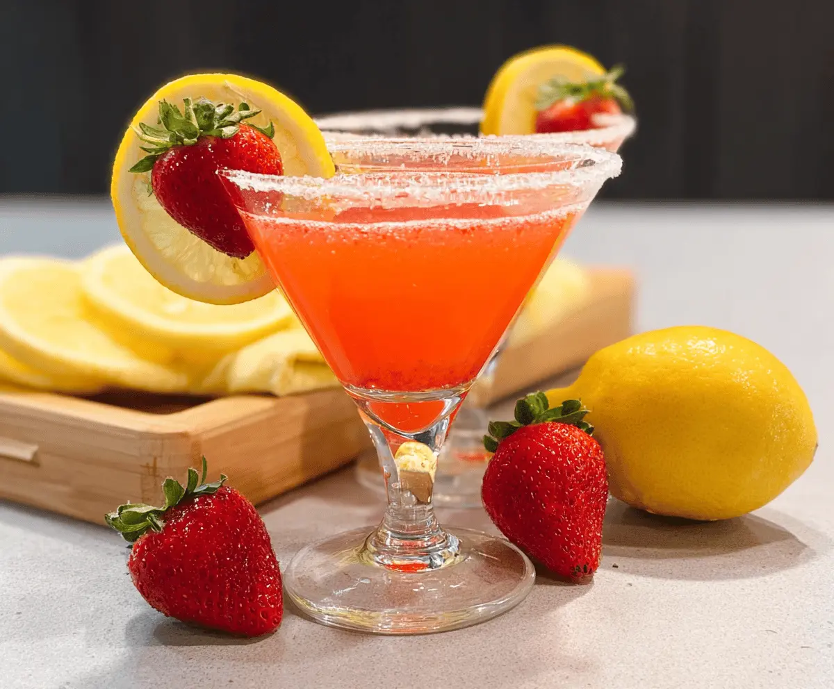 Easy Strawberry Lemon Drop Martini Recipe