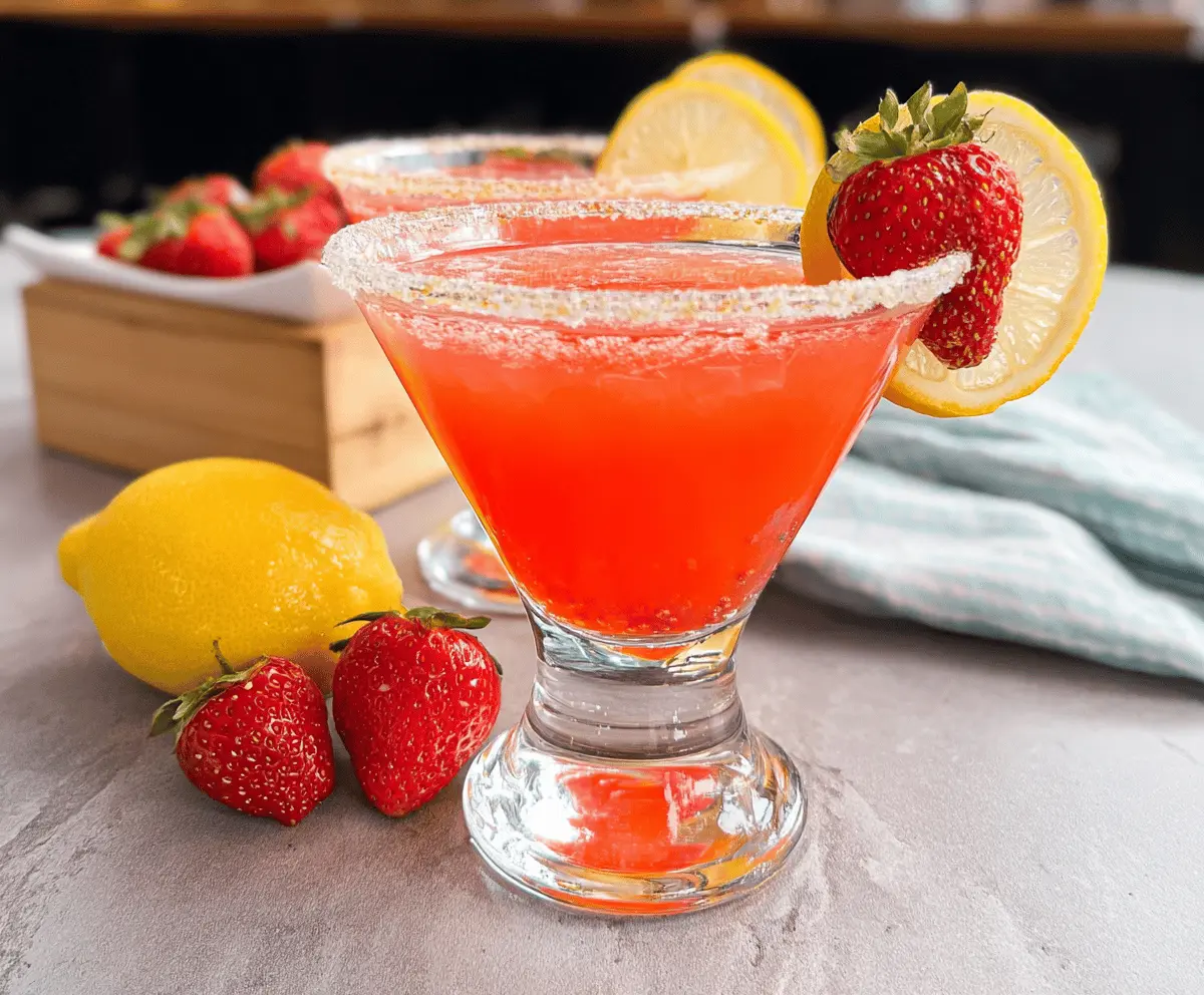 Easy Strawberry Lemon Drop Martini Recipe