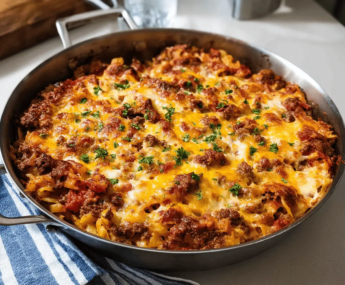 Easy Cheesy Hamburger Casserole Recipe