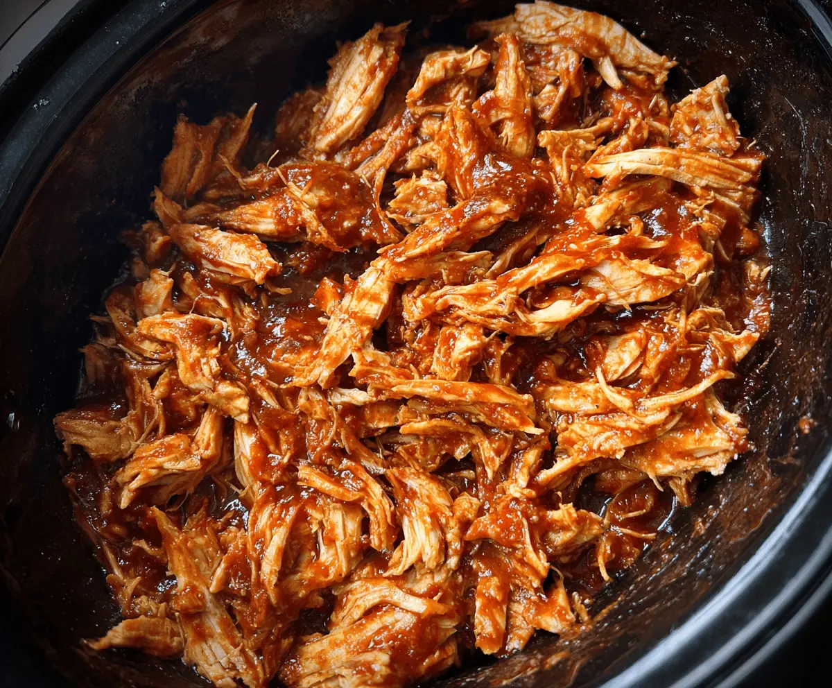 Easy Crockpot BBQ Pulled Chicken Recipe