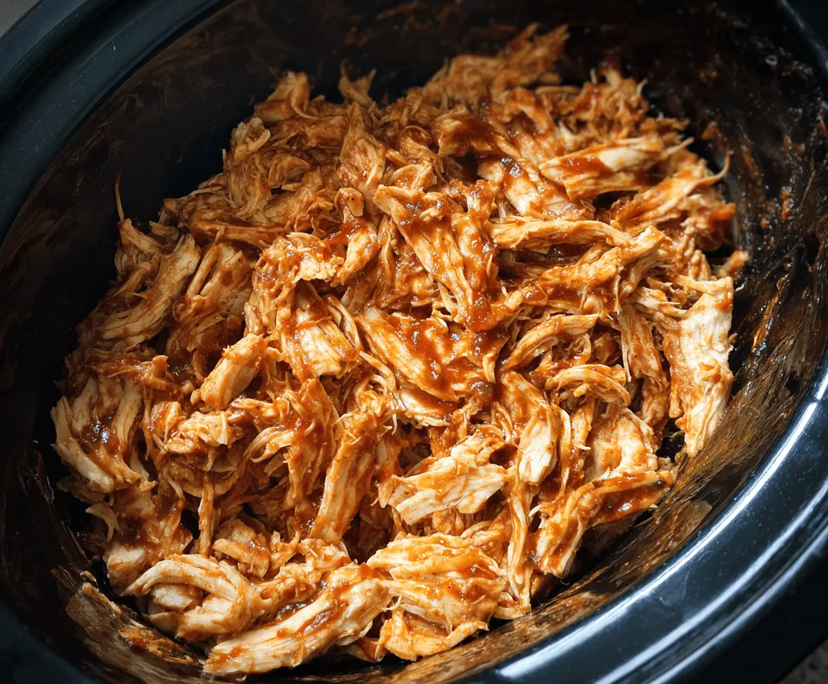 Easy Crockpot BBQ Pulled Chicken Recipe