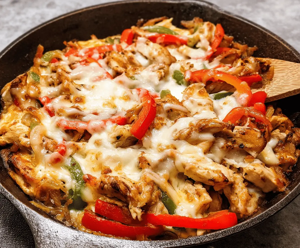 Easy Chicken Cheesesteak Skillet Recipe