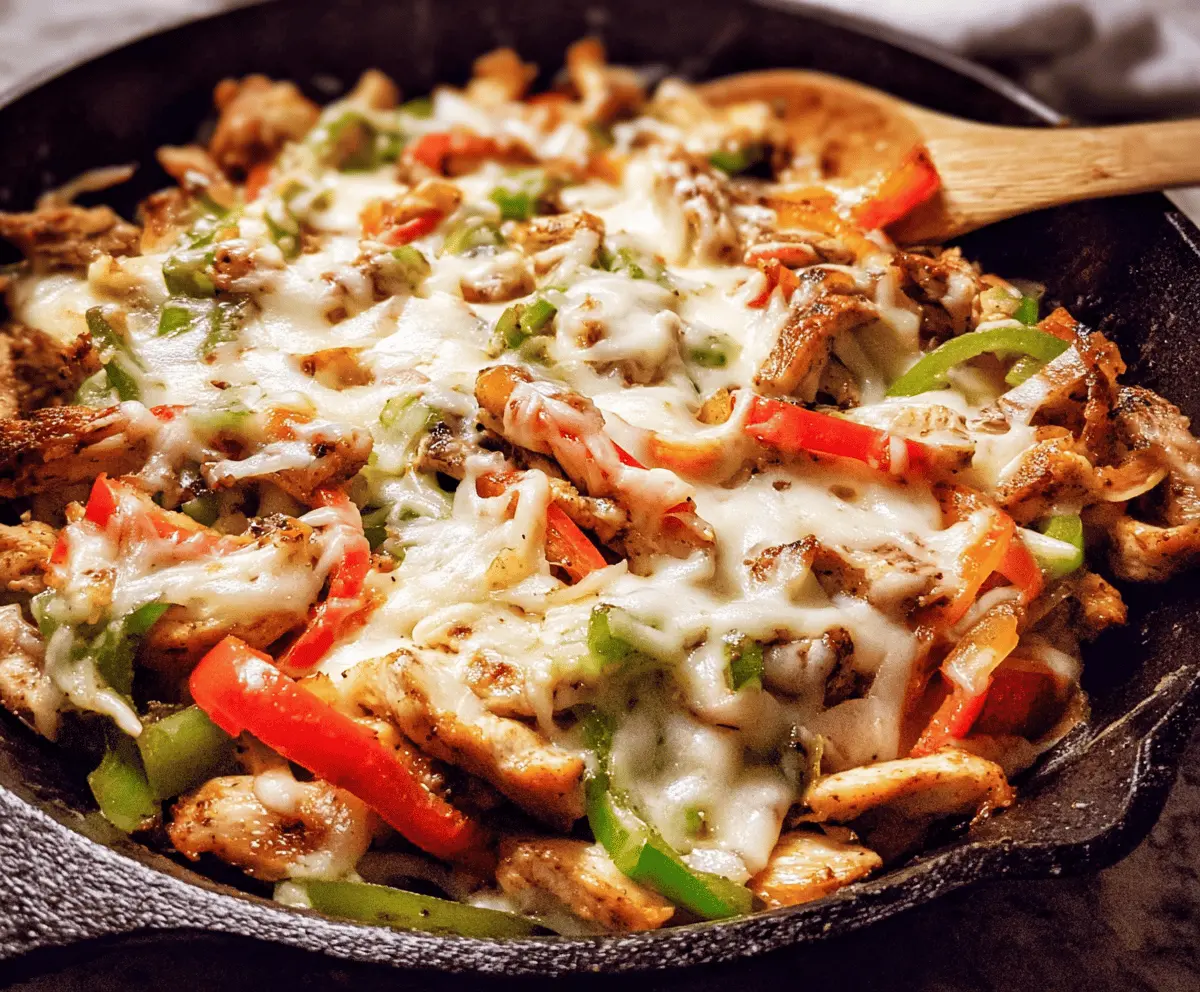 Easy Chicken Cheesesteak Skillet Recipe