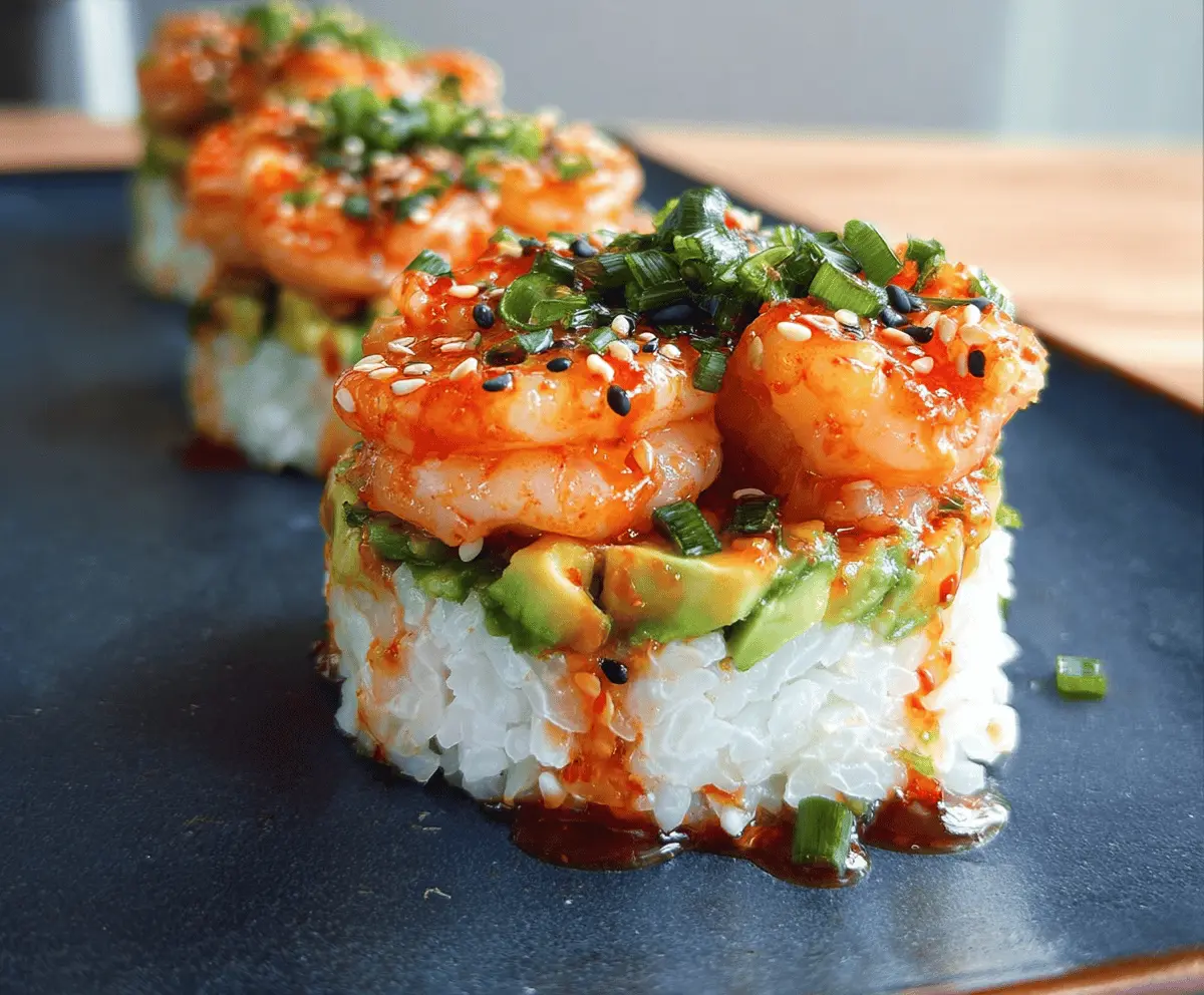Easy Spicy Shrimp Sushi Stacks Recipe