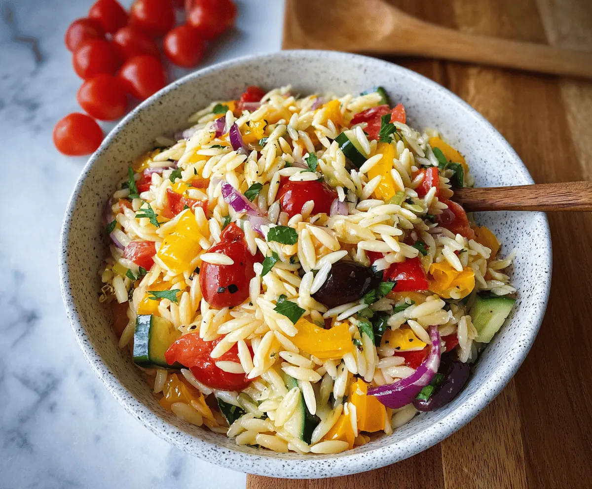 Easy Rainbow Orzo Salad Recipe
