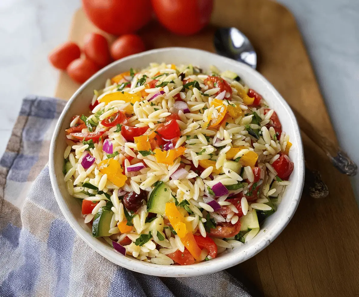 Easy Rainbow Orzo Salad Recipe