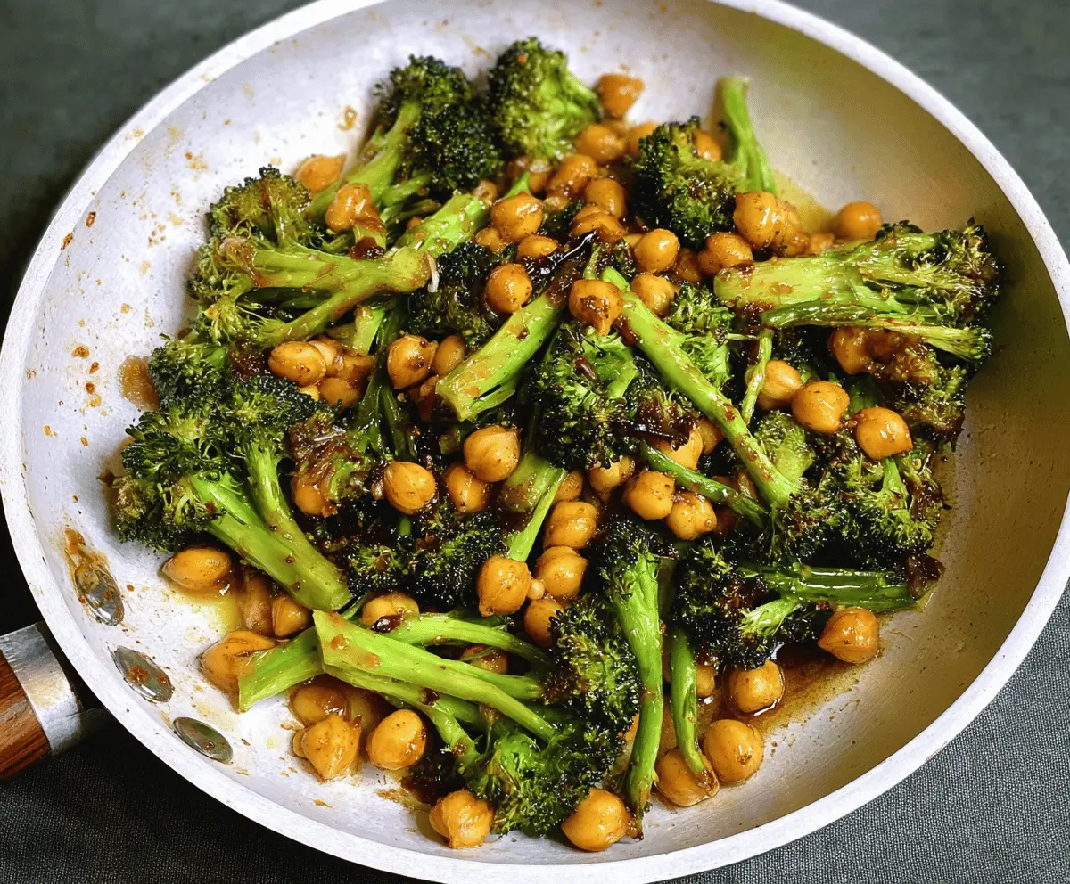 Easy Garlic Broccoli Chickpea Stir Fry