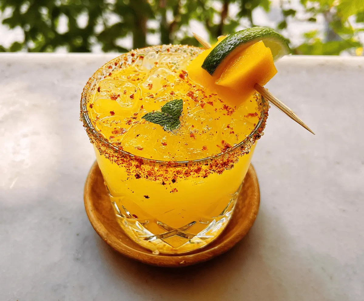 Easy Hot Honey Spicy Mango Margarita Recipe