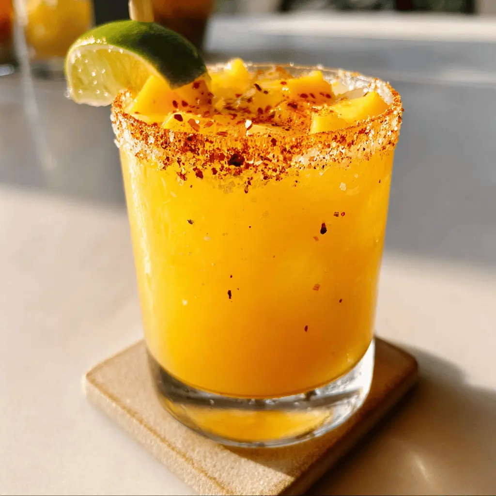 Easy Hot Honey Spicy Mango Margarita Recipe