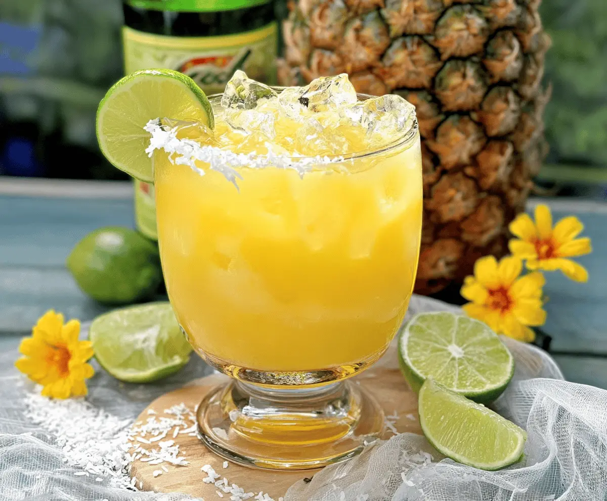 Easy Hawaiian Margarita With Pineapple & Coconut