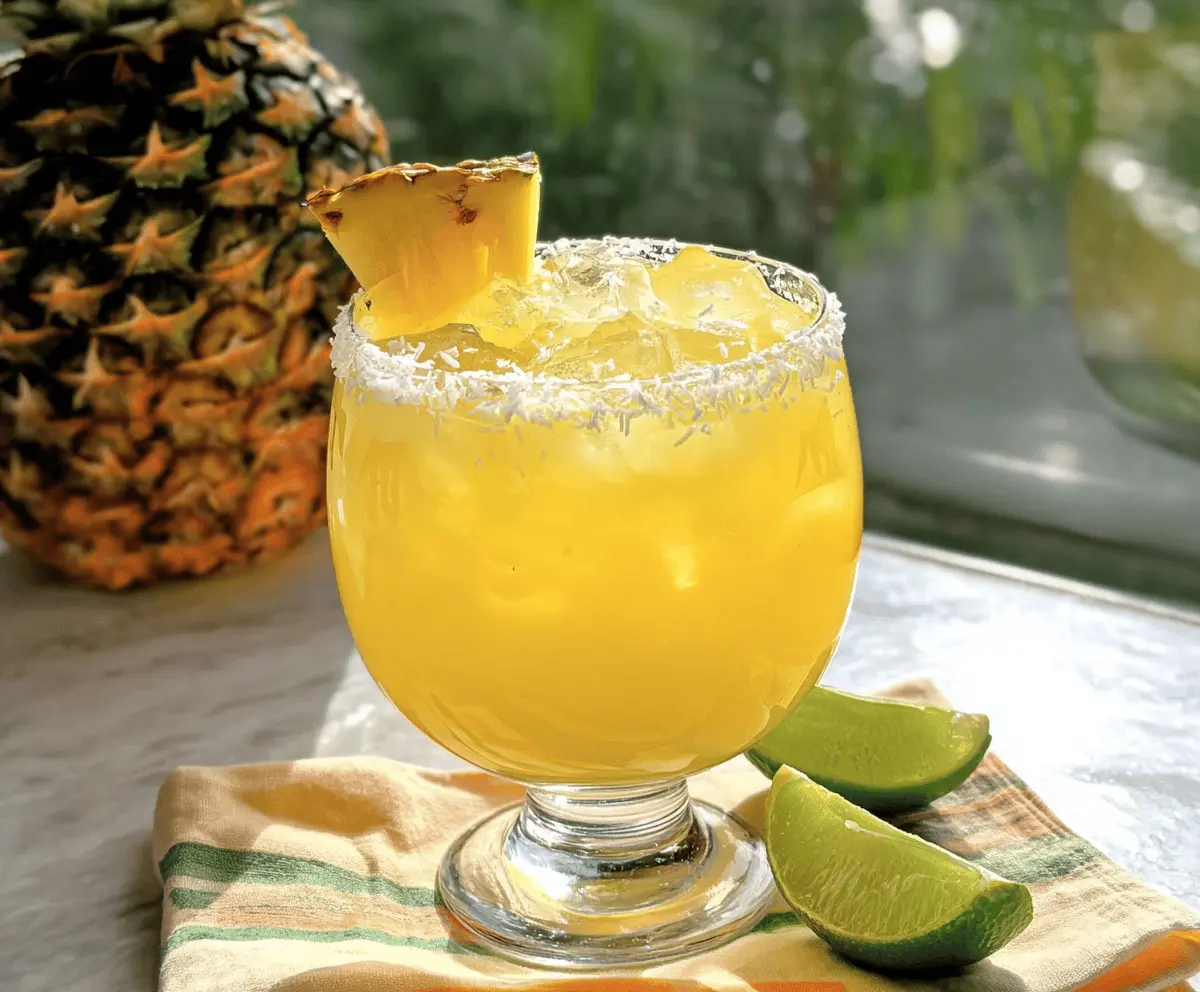 Easy Hawaiian Margarita With Pineapple & Coconut