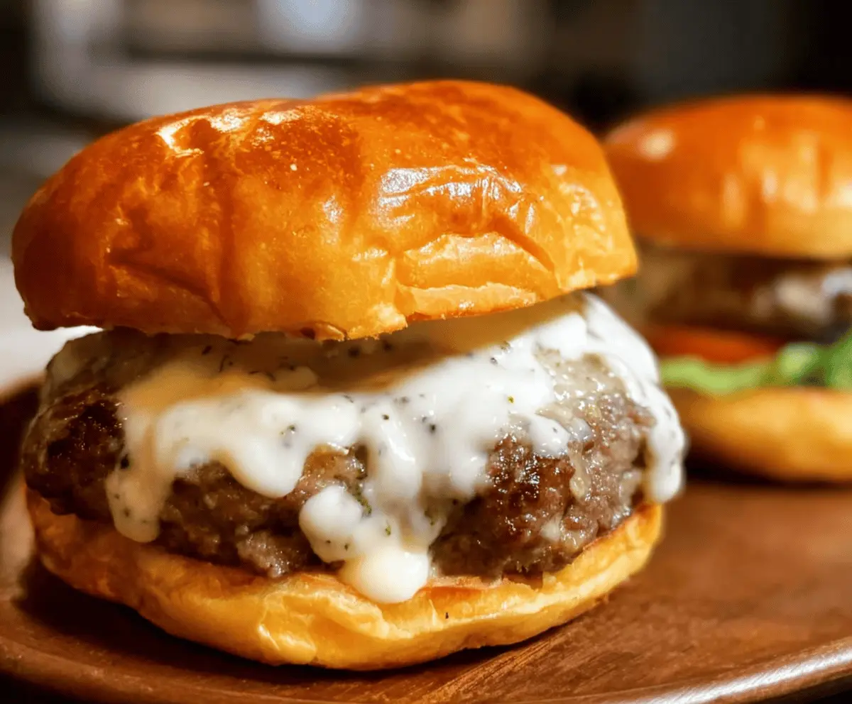 Easy Garlic Burgers with Creamy Garlic Sauce