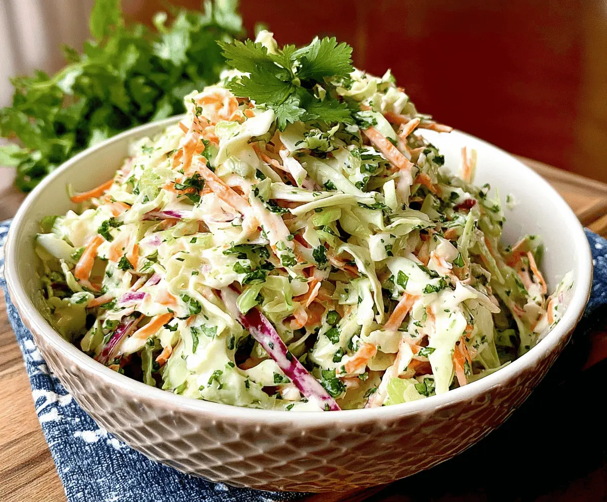 Easy Creamy Cilantro Lime Coleslaw Recipe