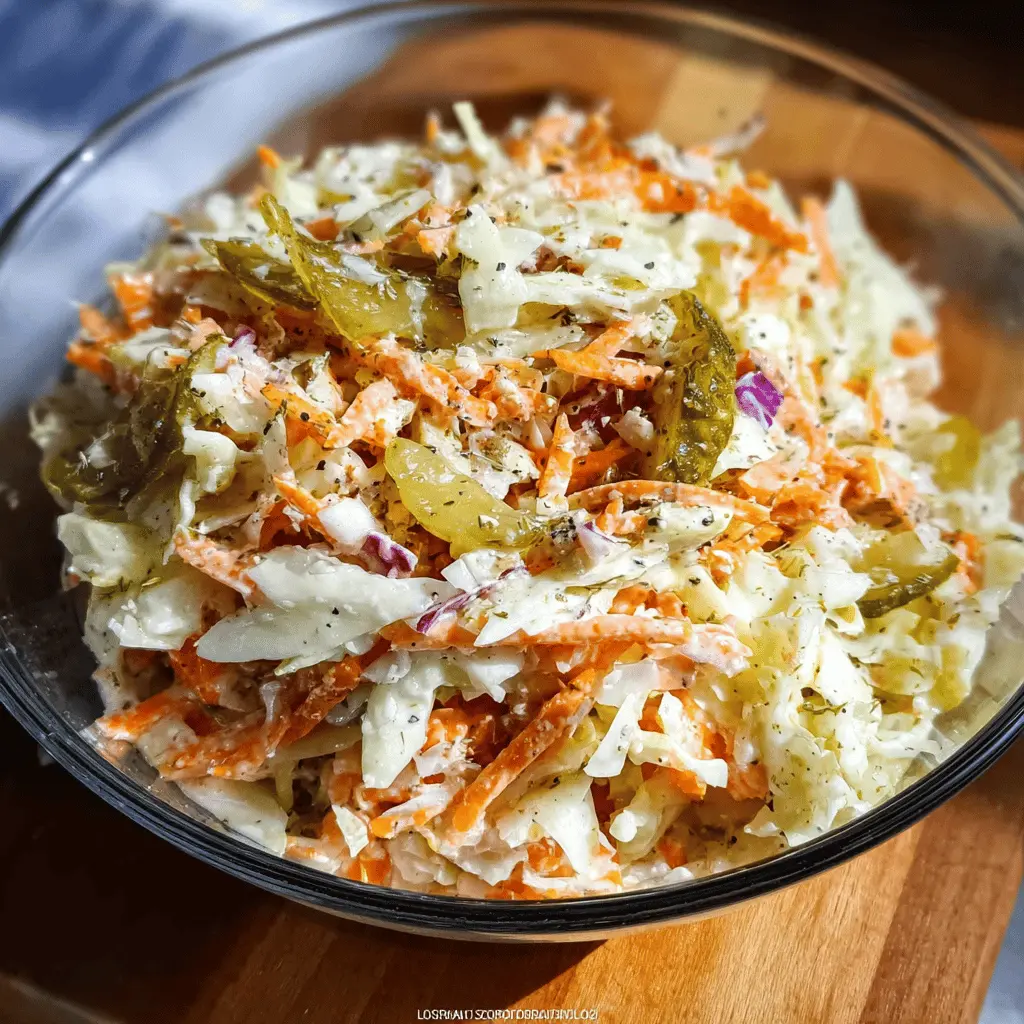 Easy Dill Pickle Coleslaw Recipe