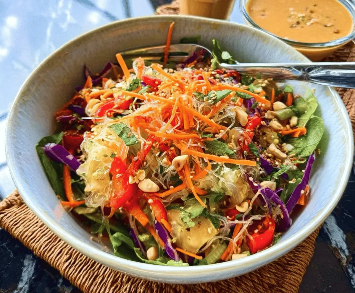 Fresh Spring Roll Salad with Spicy Ginger Dressing