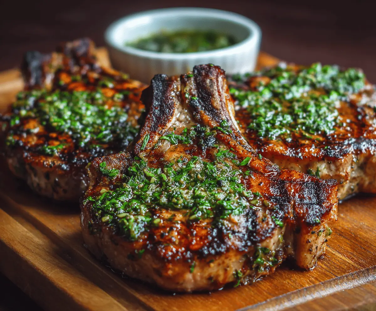 Grilled Pork Chops with Herbs