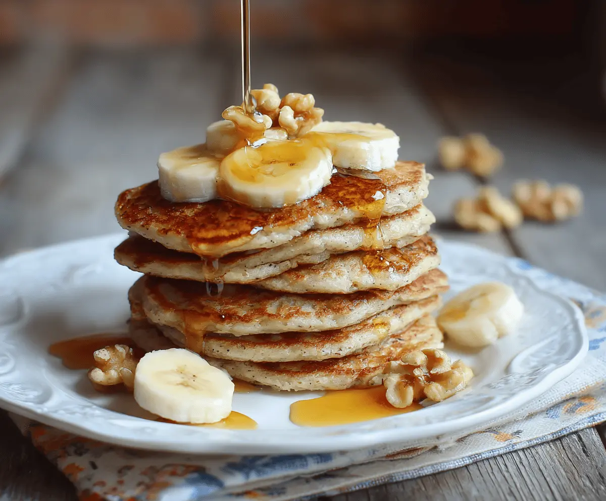 Healthy Banana Oat Pancakes