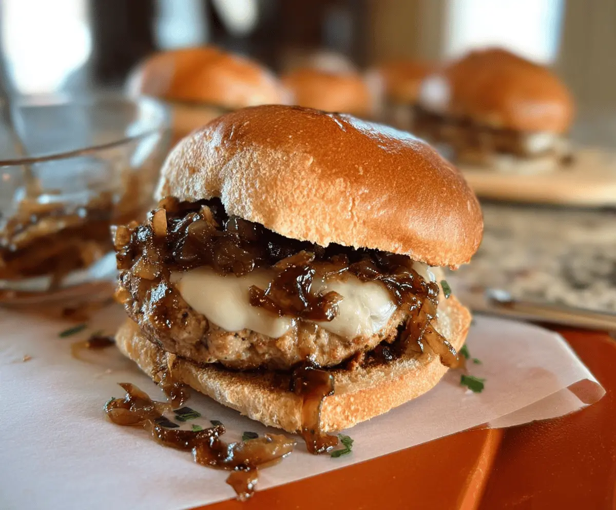 Healthy Balsamic Turkey Burgers with Caramelized Onions