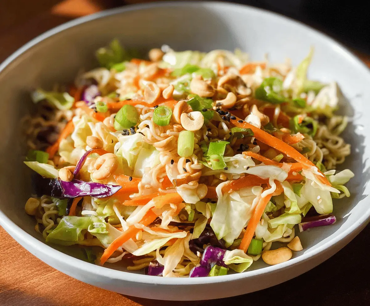 Easy Asian Cabbage Salad with Crunchy Ramen