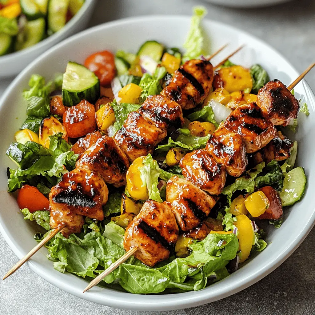 Easy BBQ Chicken Skewer Salad Recipe