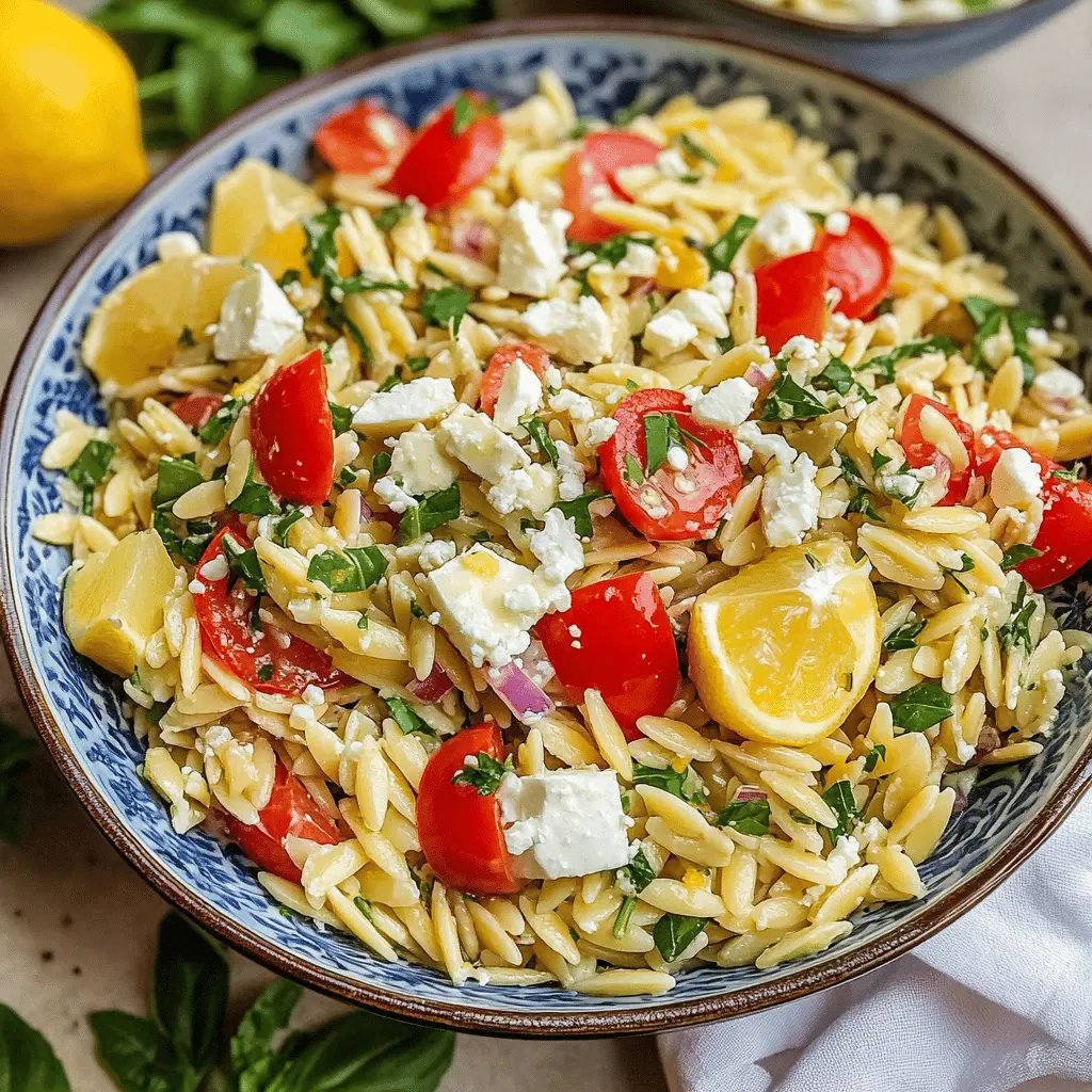 Easy Lemon Orzo Salad With Feta and Herbs