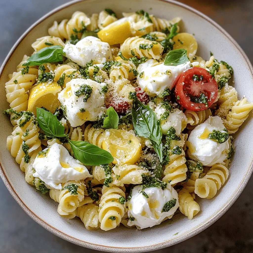 Easy Lemon Burrata Pasta Salad Recipe